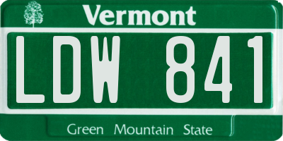 VT license plate LDW841
