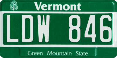 VT license plate LDW846