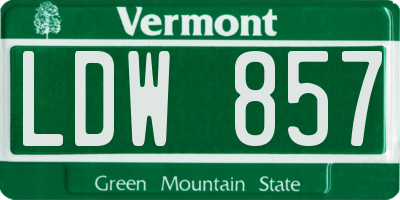 VT license plate LDW857