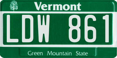 VT license plate LDW861