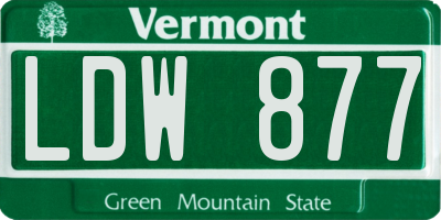 VT license plate LDW877