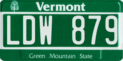 VT license plate LDW879