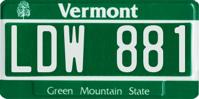 VT license plate LDW881