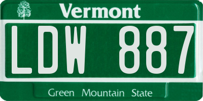 VT license plate LDW887