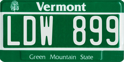 VT license plate LDW899