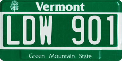 VT license plate LDW901