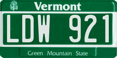 VT license plate LDW921
