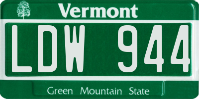 VT license plate LDW944