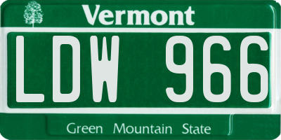 VT license plate LDW966