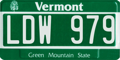 VT license plate LDW979