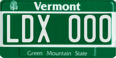 VT license plate LDX000