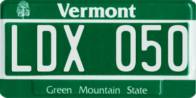 VT license plate LDX050