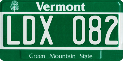 VT license plate LDX082