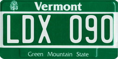 VT license plate LDX090