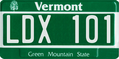 VT license plate LDX101