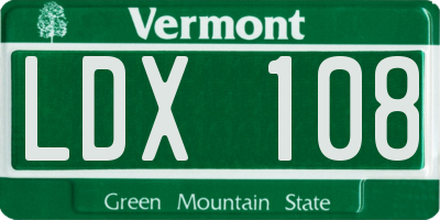 VT license plate LDX108