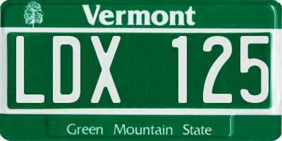 VT license plate LDX125