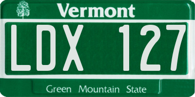 VT license plate LDX127