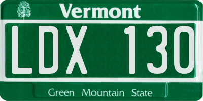 VT license plate LDX130
