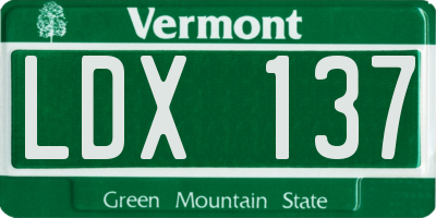VT license plate LDX137