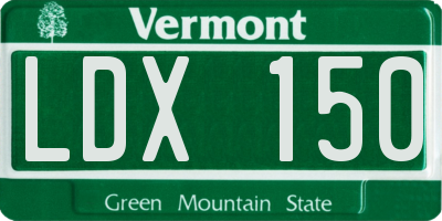 VT license plate LDX150