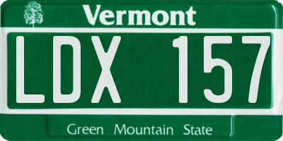 VT license plate LDX157