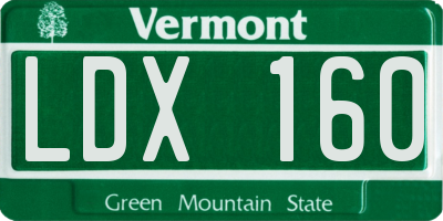 VT license plate LDX160