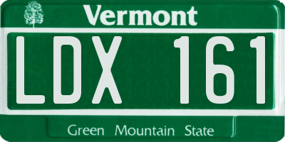 VT license plate LDX161