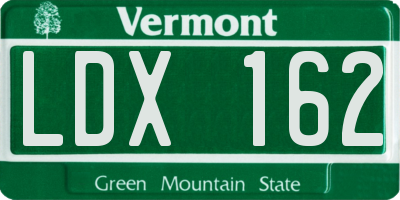 VT license plate LDX162