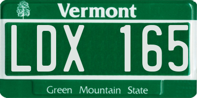 VT license plate LDX165