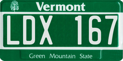 VT license plate LDX167
