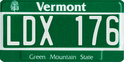 VT license plate LDX176