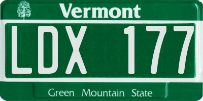 VT license plate LDX177