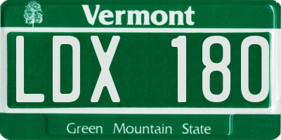 VT license plate LDX180