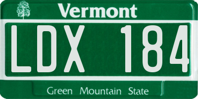 VT license plate LDX184