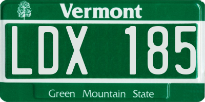 VT license plate LDX185