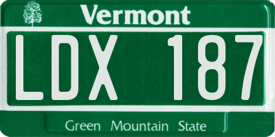 VT license plate LDX187