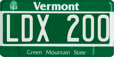 VT license plate LDX200