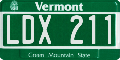 VT license plate LDX211