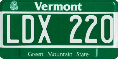 VT license plate LDX220
