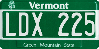 VT license plate LDX225
