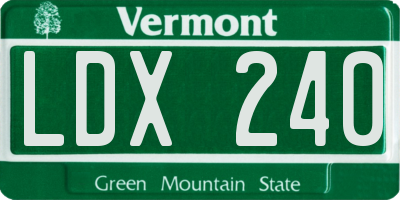 VT license plate LDX240