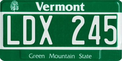 VT license plate LDX245