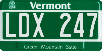 VT license plate LDX247