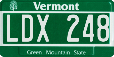 VT license plate LDX248