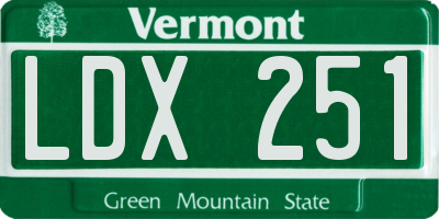 VT license plate LDX251