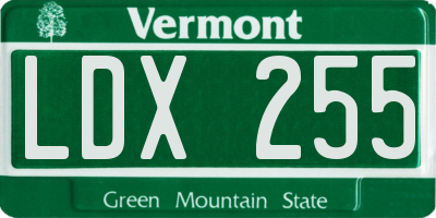 VT license plate LDX255
