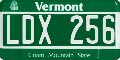 VT license plate LDX256