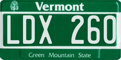 VT license plate LDX260