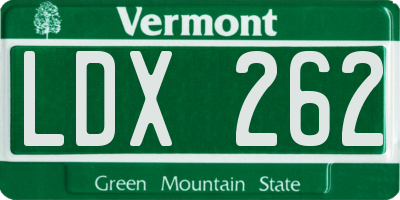 VT license plate LDX262